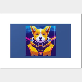 Awesome Corgi as retro anime Posters and Art